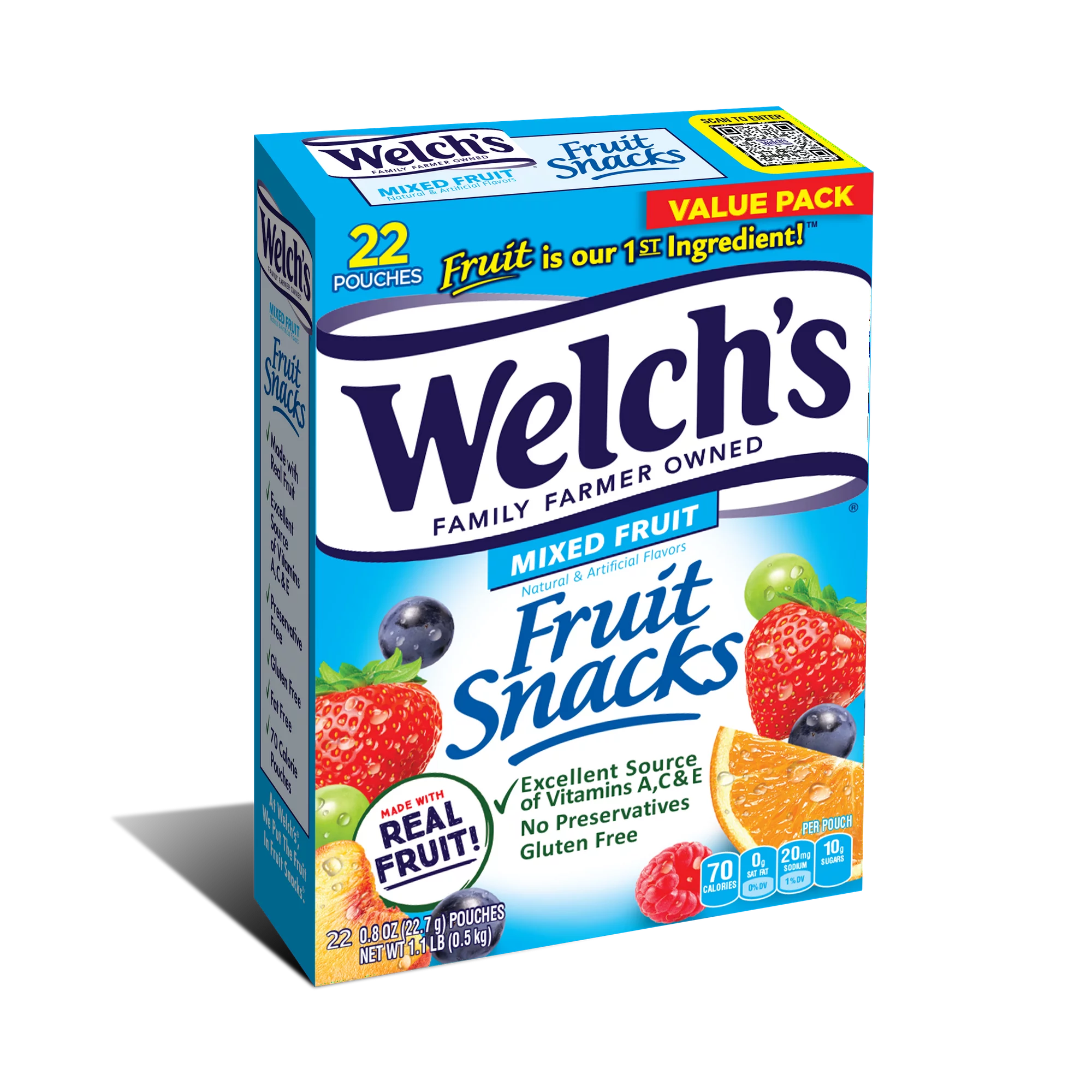 Paquete económico de bocadillos de frutas mixtas de Welch's, 22 unidades, 1,1 libras