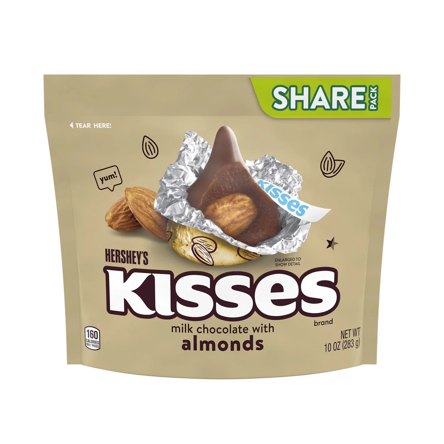 Hershey’s Kisses Milk Chocolate with Almonds, Share Size – 10 oz