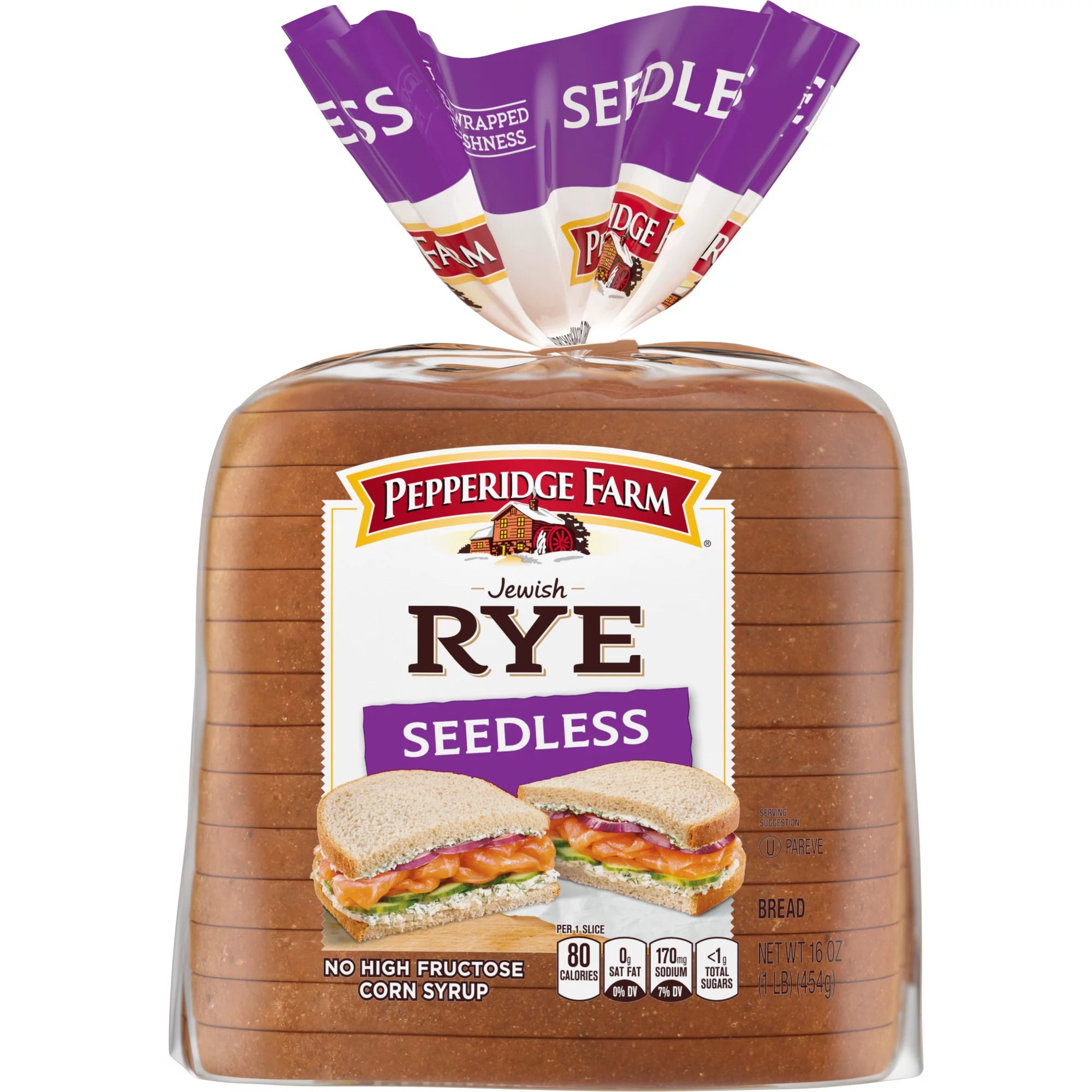 Pan de centeno judío sin semillas de Pepperidge Farm, 16 oz