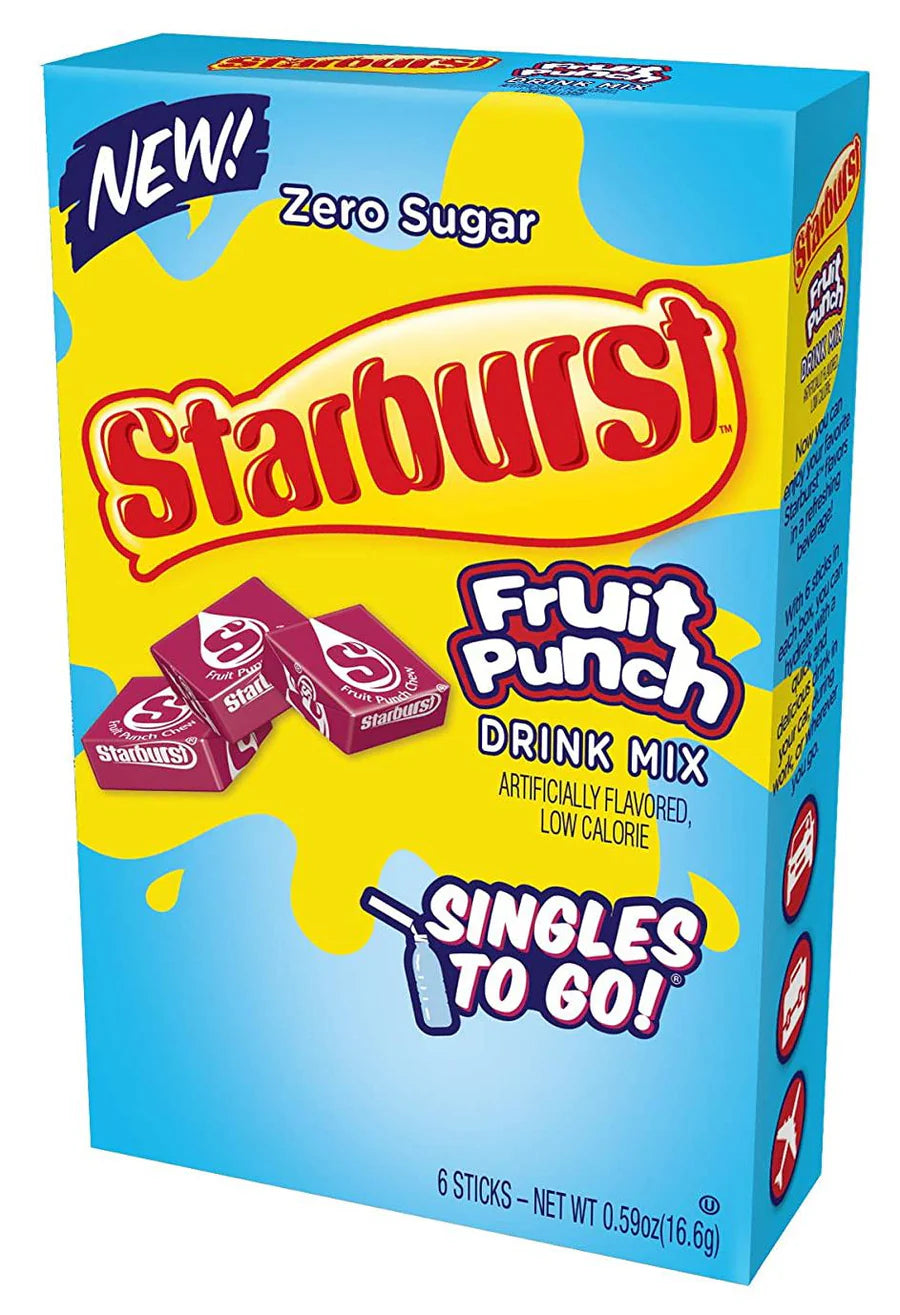 Starburst Fruit Punch Drink Mix, 6 ct – 0.8 oz
