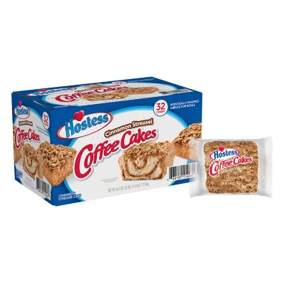Pastel de café con streusel y canela de Hostess, paquete de 32, 3 libras