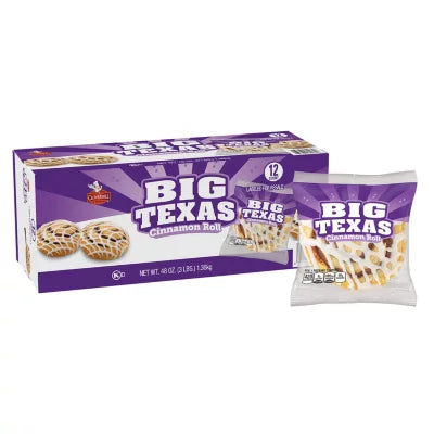 Rollo de canela Big Texas, paquete de 12, 3 libras