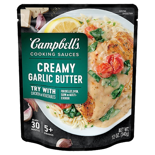 Campbells Creamy Garlic Butter Cooking Sauces 12 Oz