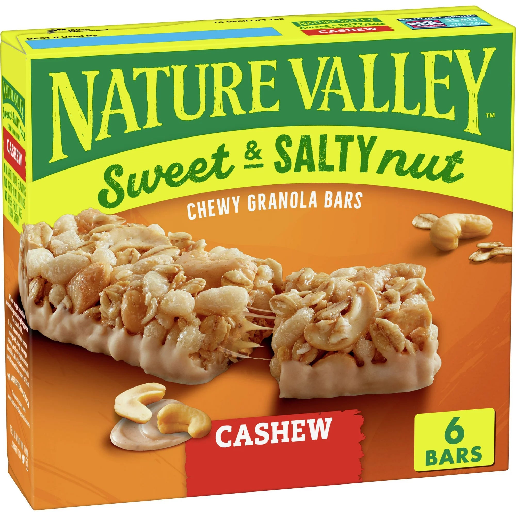Barras de granola Nature Valley, sabor a nueces dulces y saladas, anacardo, 6 unidades de 8 oz