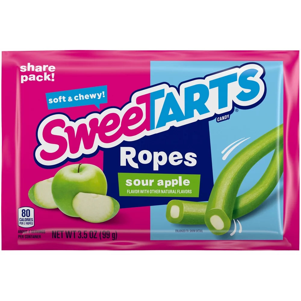 SweeTARTS Ropes Sour Apple Chewy Candy – 3.5 oz
