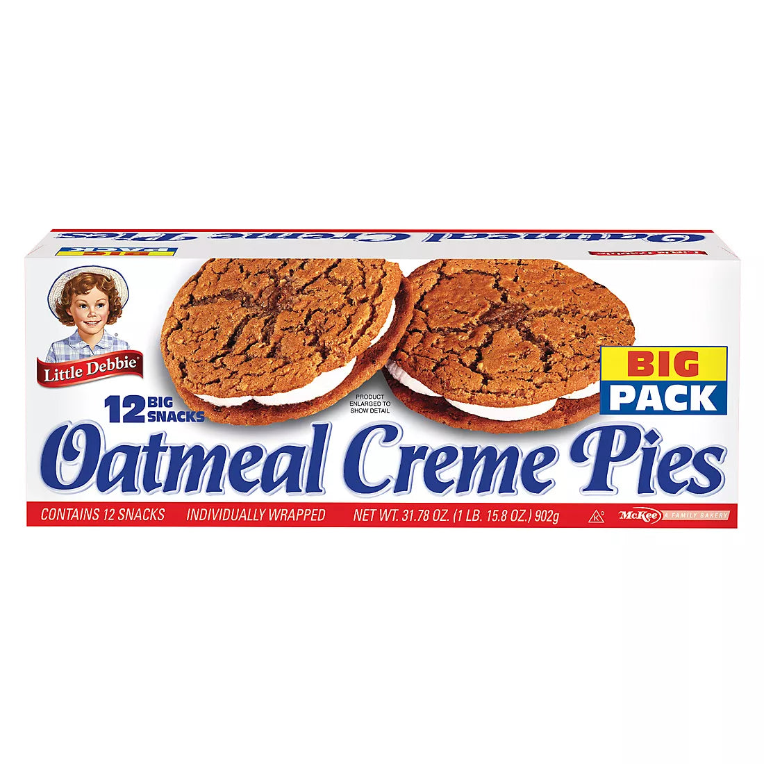 Pastelitos de crema de avena Little Debbie, paquete de 12, 32 oz