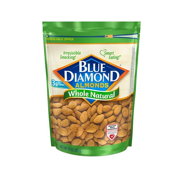 Almendras Blue Diamond, almendras crudas naturales enteras, 14 oz