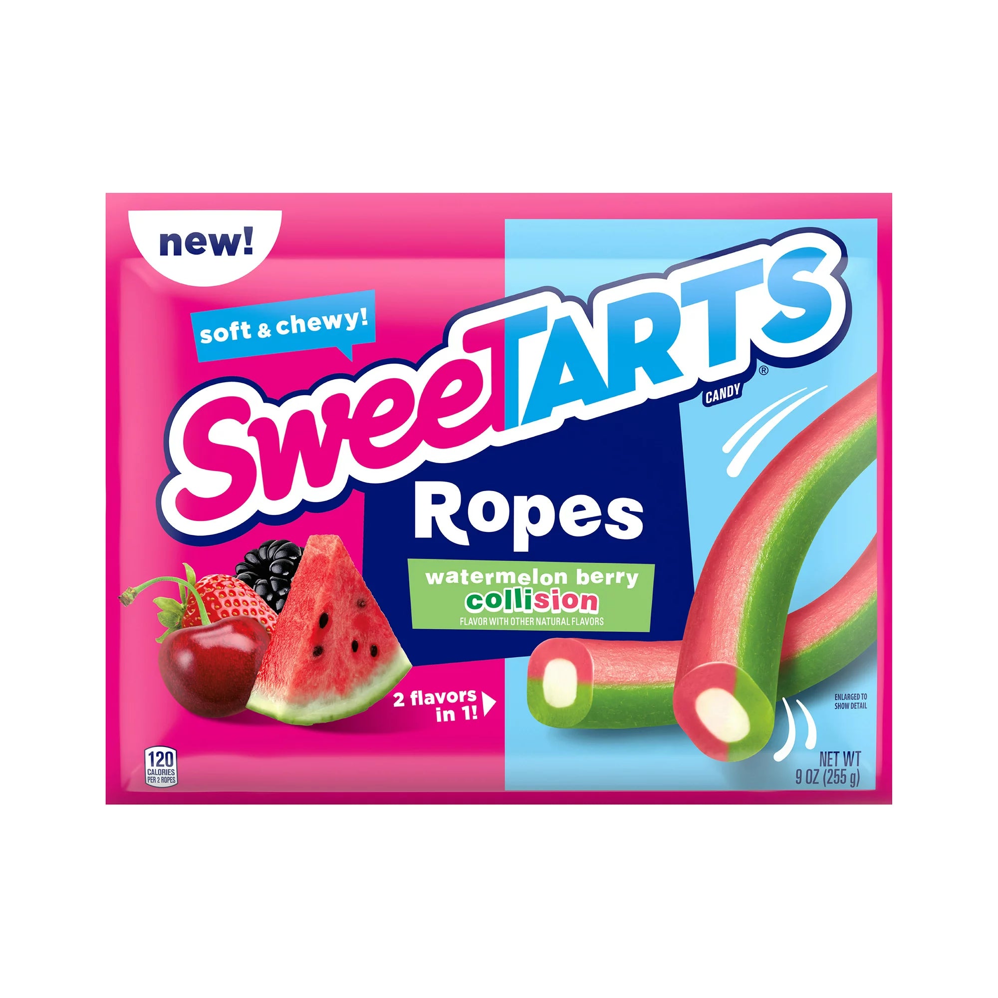 SweeTARTS Watermelon Berry Collision Ropes Candy – 9 oz