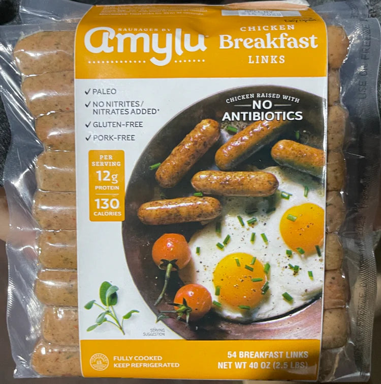 Enlaces de desayuno con pollo Amylu, 2,5 libras