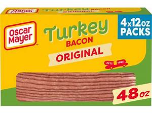 Oscar Mayer Smoked Turkey Bacon, 4 Pack – 3 lbs (48 oz)