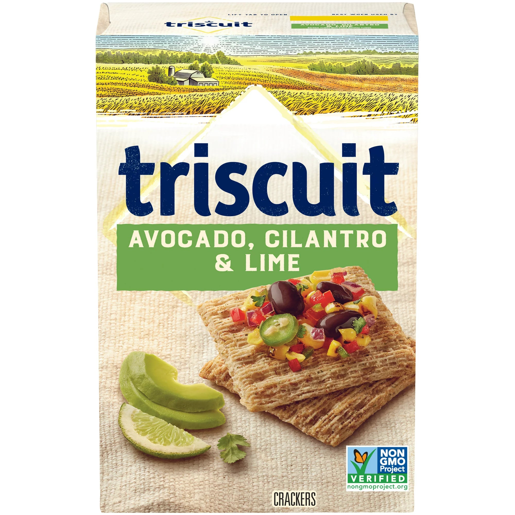 Galletas de trigo integral Triscuit con aguacate, cilantro y lima, 8,5 oz