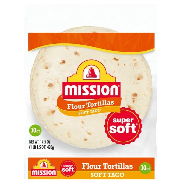 Tortillas de harina grandes Mission Super Soft Burrito, 8 unidades, 20 oz