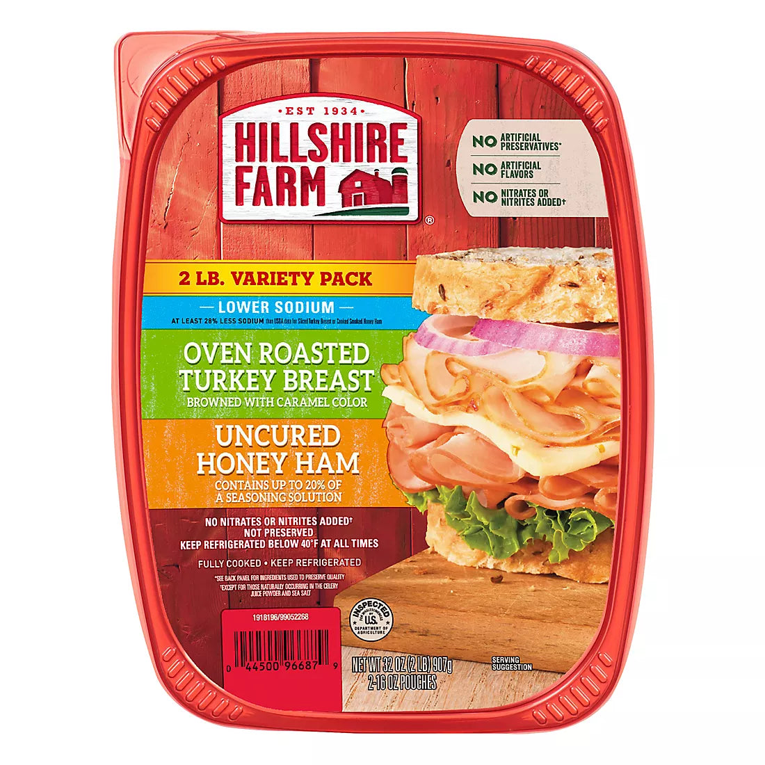 Hillshire Farm Oven Roasted Turkey Breast & Honey Ham Variety Pack – 2 lbs (32 oz)
