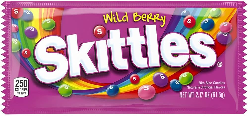 Skittles tamaño bocado sabor frutos del bosque, 2,17 oz