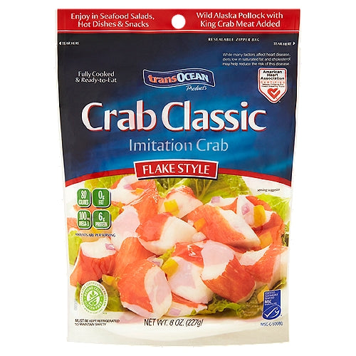 Trans Ocean Crab Classic Flake Style Imitation Crab – 8 oz