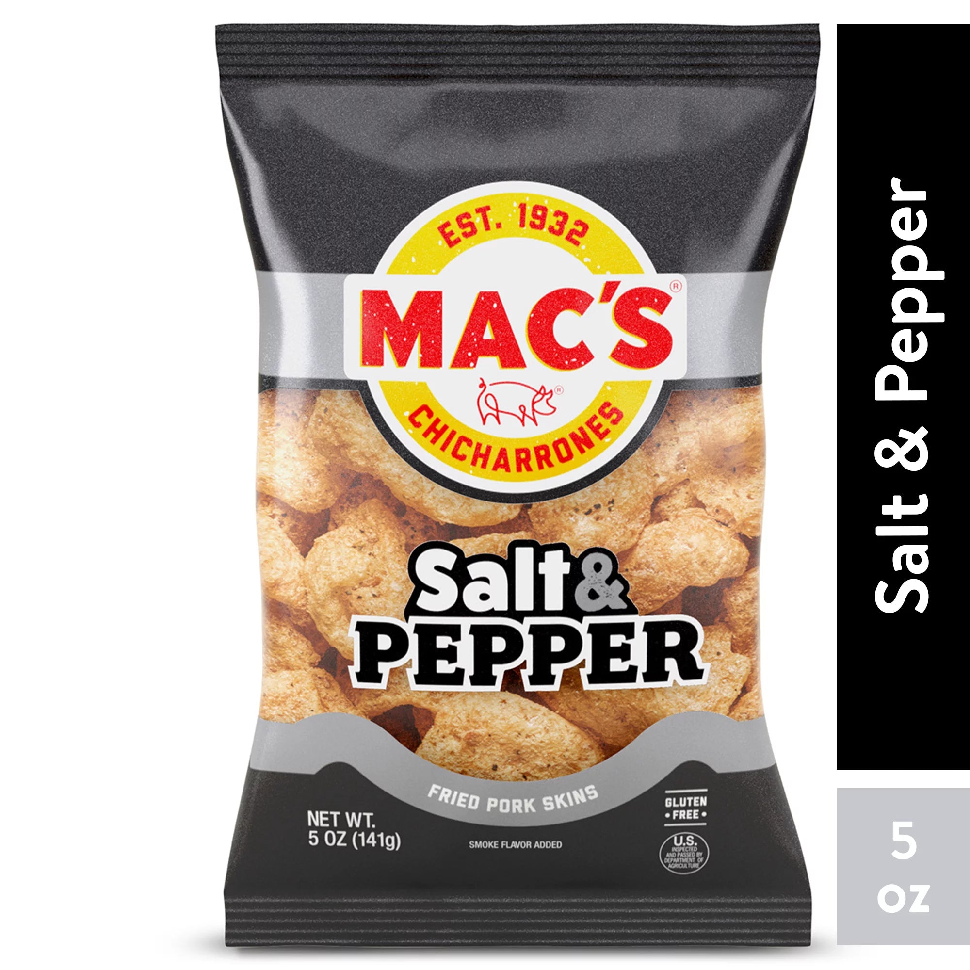 Mac’s Chicharrones Salt & Pepper Fried Pork Skins – 5 oz