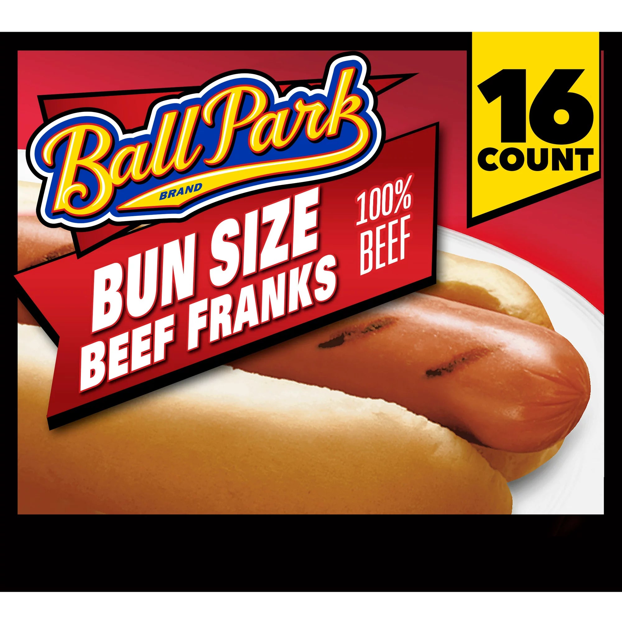 Ball Park Bun Length Beef Hot Dogs 16 ct – 1.88 lbs (30 oz)