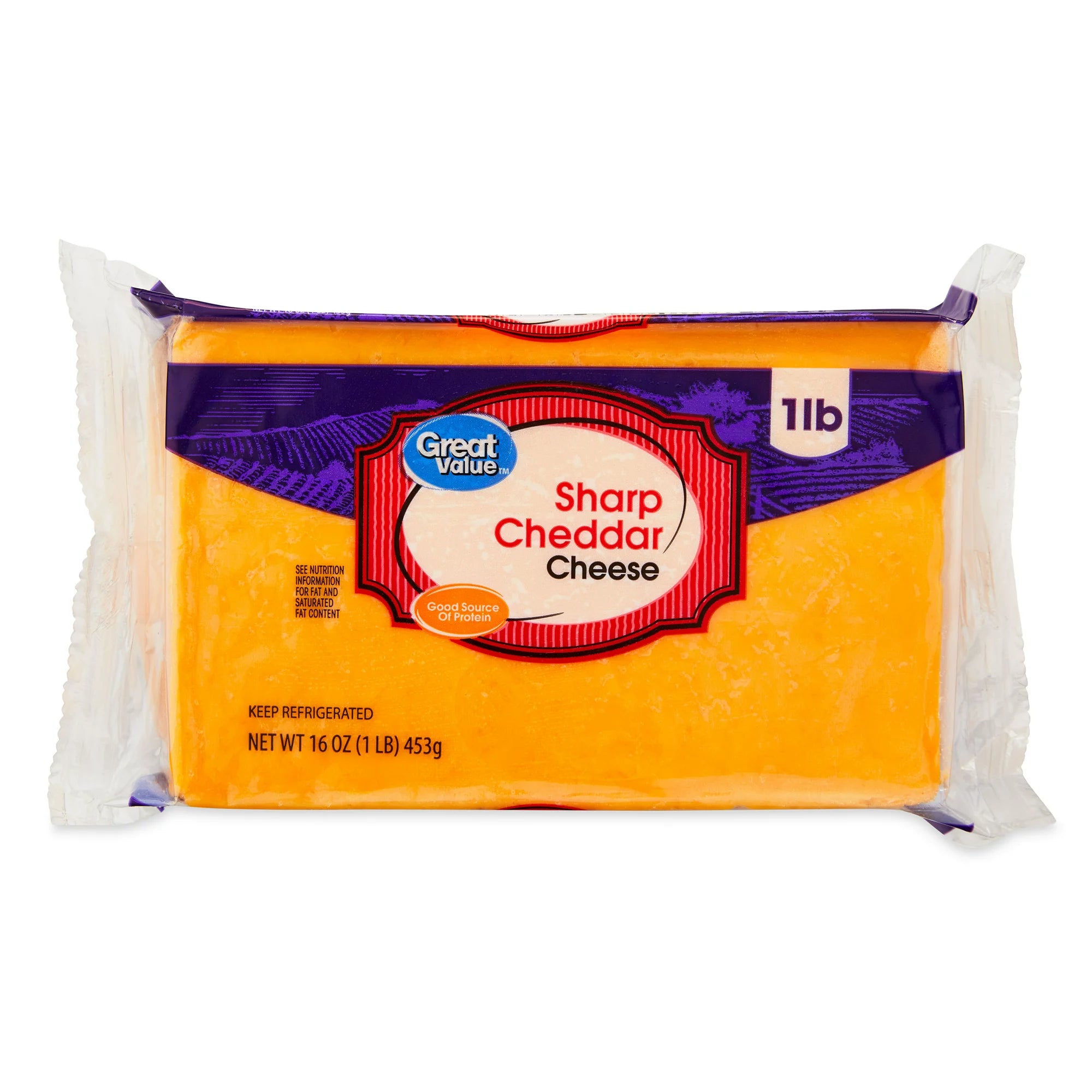 Queso cheddar fuerte Great Value de 16 oz