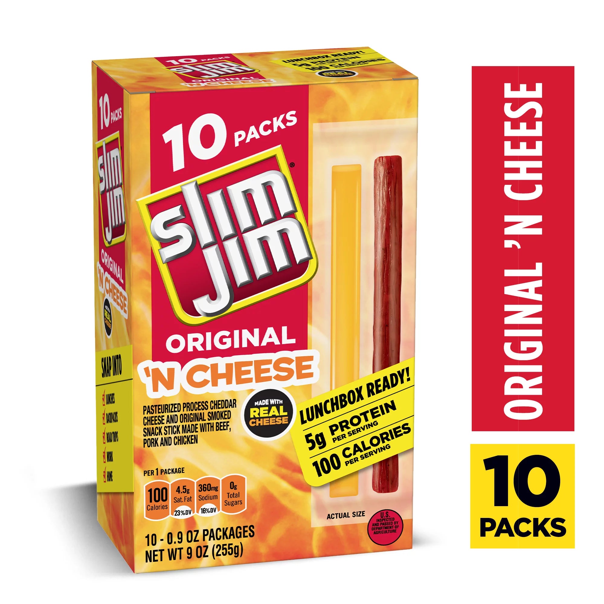 Slim Jim Original ‘N Cheese Smoked Meat Snacks – 9 oz