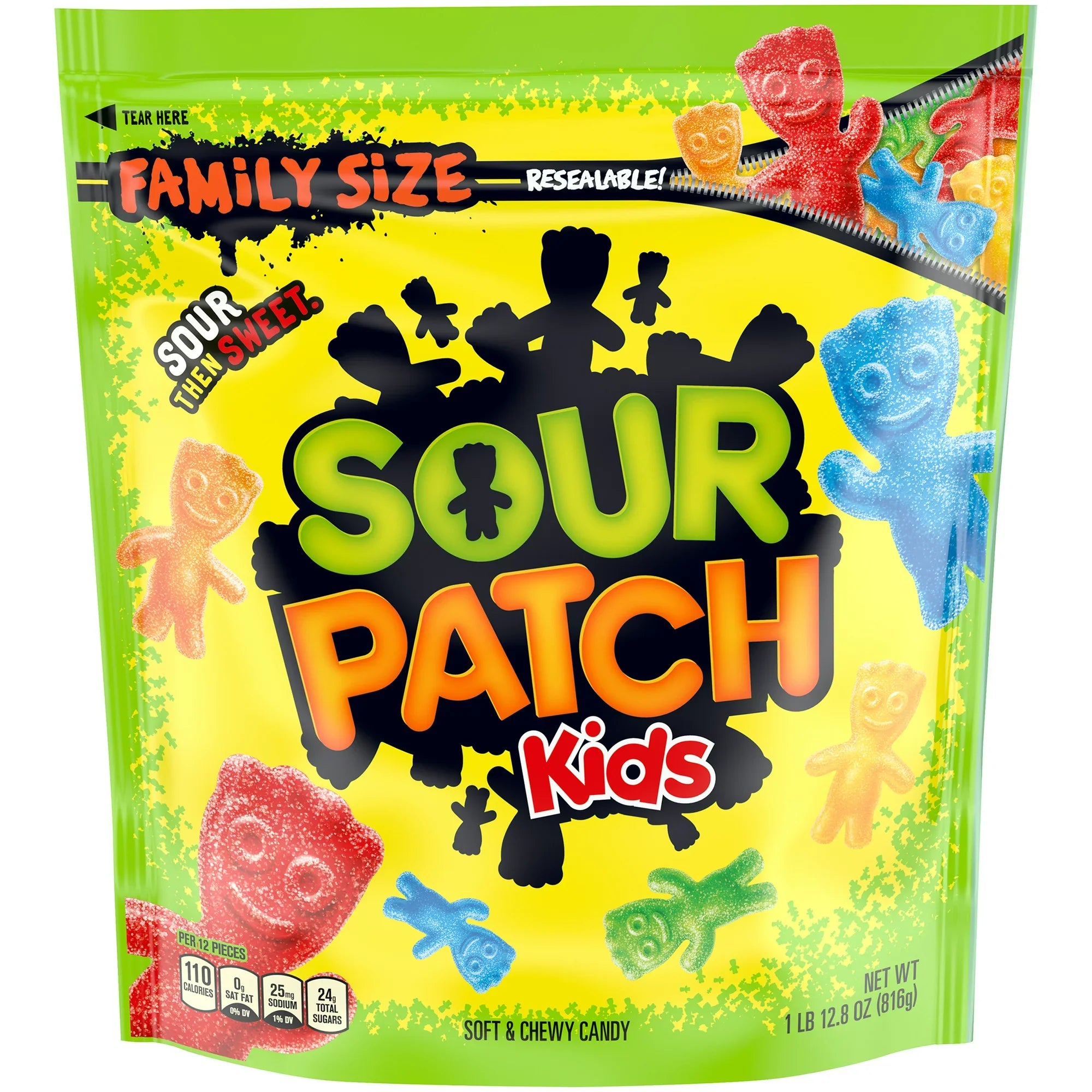 Caramelos blandos y masticables SOUR PATCH KIDS, tamaño familiar, 1,8 libras