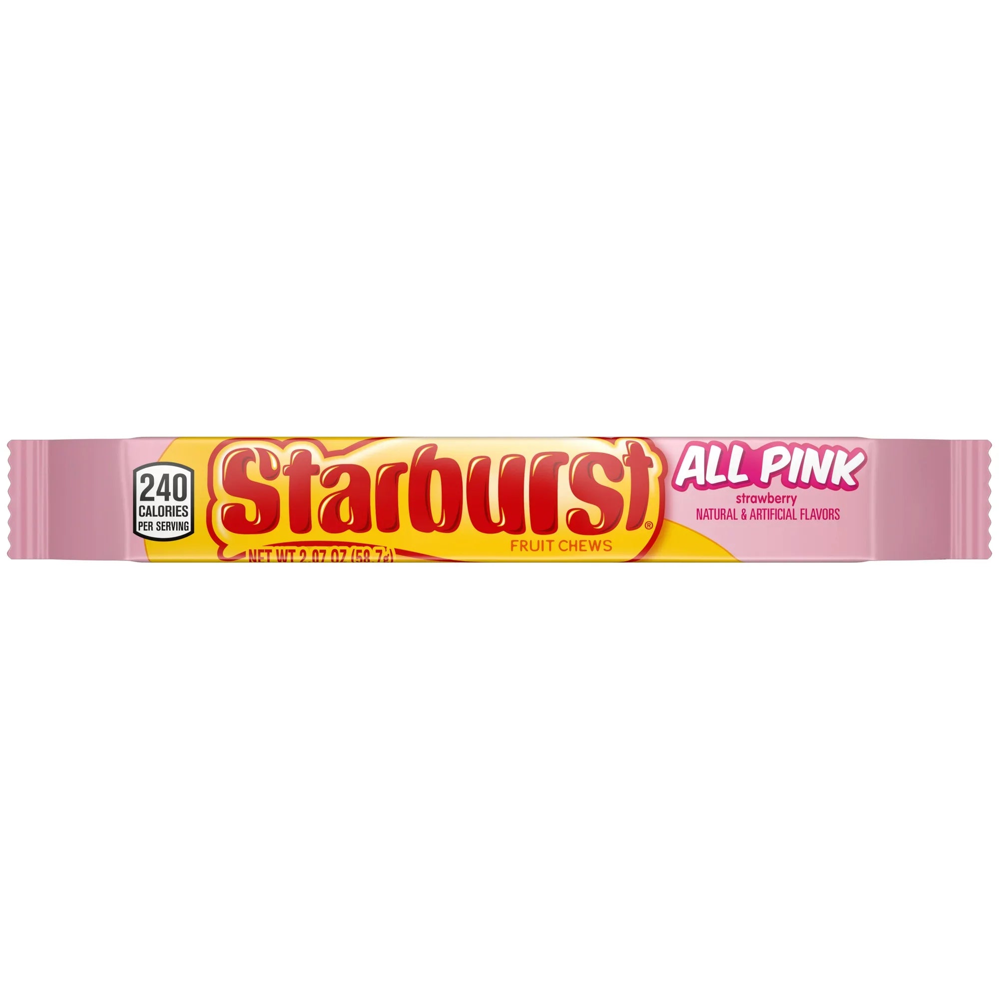 Starburst All Pink Fruit Chews Gummy Candy, Full Size – 2.07 oz