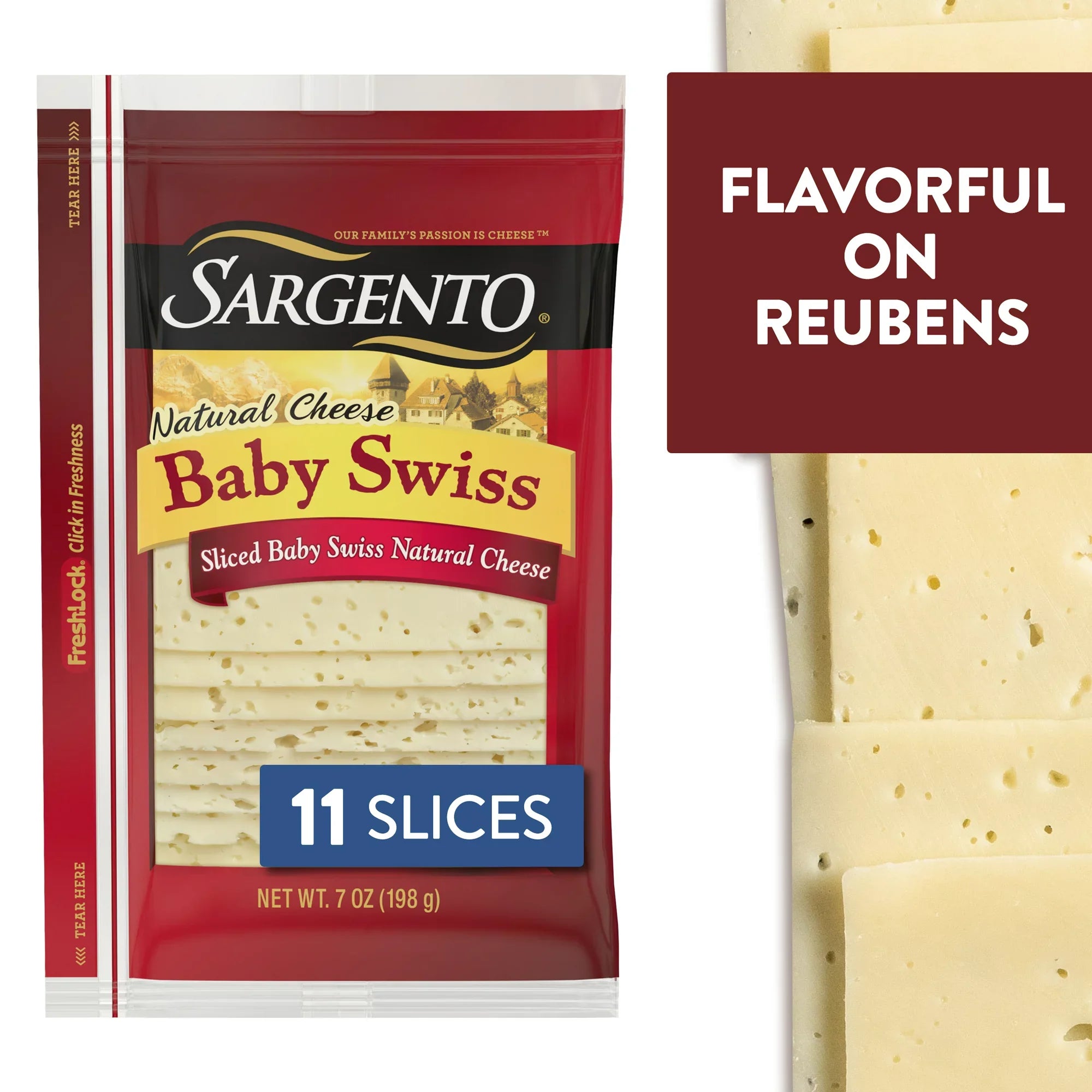 Queso suizo para bebés en lonchas Sargento, 7 oz