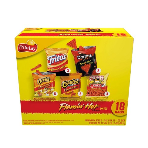 Frito-Lay Flamin’ Hot Mix, Variety Snack Pack – 18 ct (18 oz)