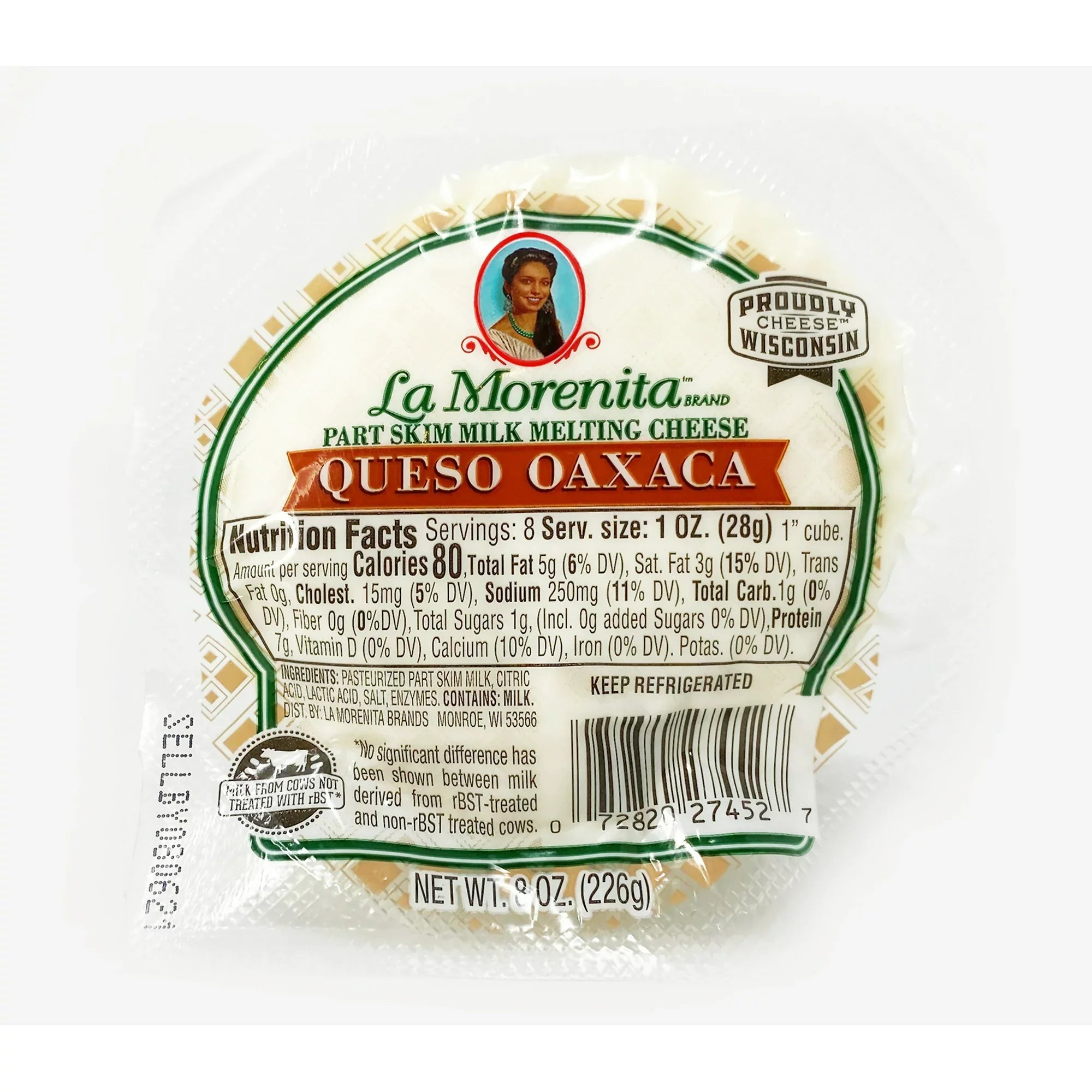 La Morenita Queso Oaxaca Bola 8 oz