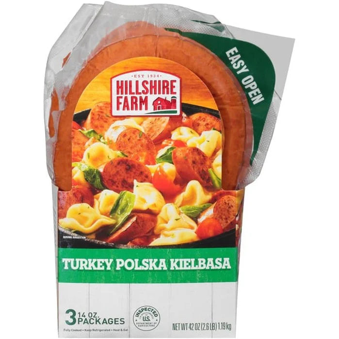 Hillshire Farm Turkey Polska Kielbasa, 3 Pack – 2.63 lbs (42 oz)