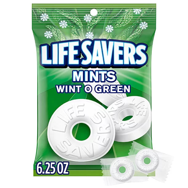Caramelos duros de menta para el aliento Wint-O-Green de Life Savers, 6,25 oz