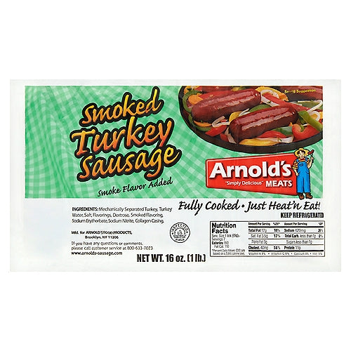 Salchicha de pavo ahumada de Arnold, 7 unidades, 16 oz