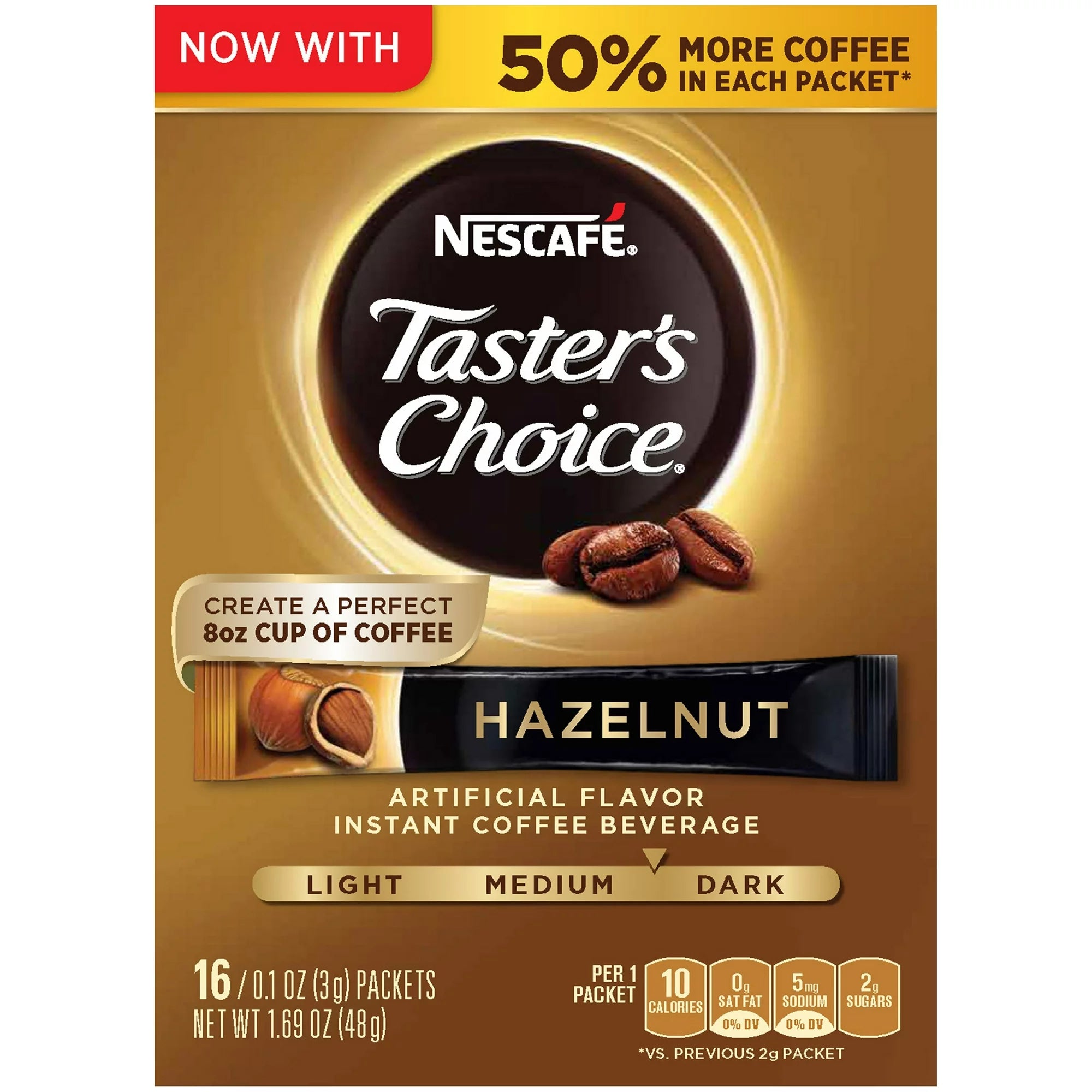 Nescafé Taster’s Choice Medium Dark Roast, 16 Count – 1.69 oz