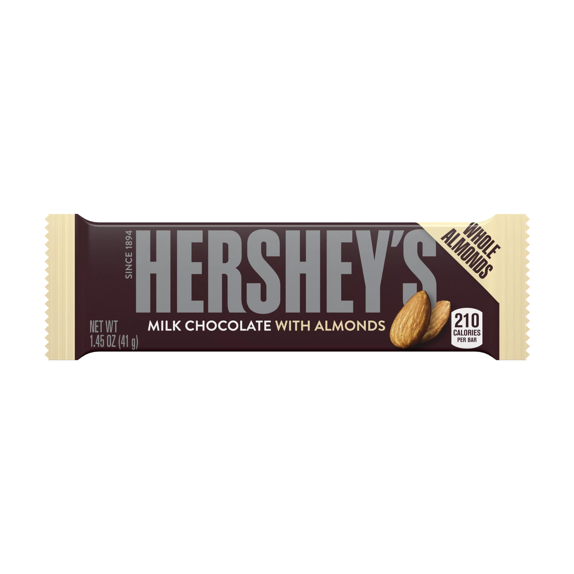 Barra de chocolate con leche y almendras de Hershey's, 1,45 oz