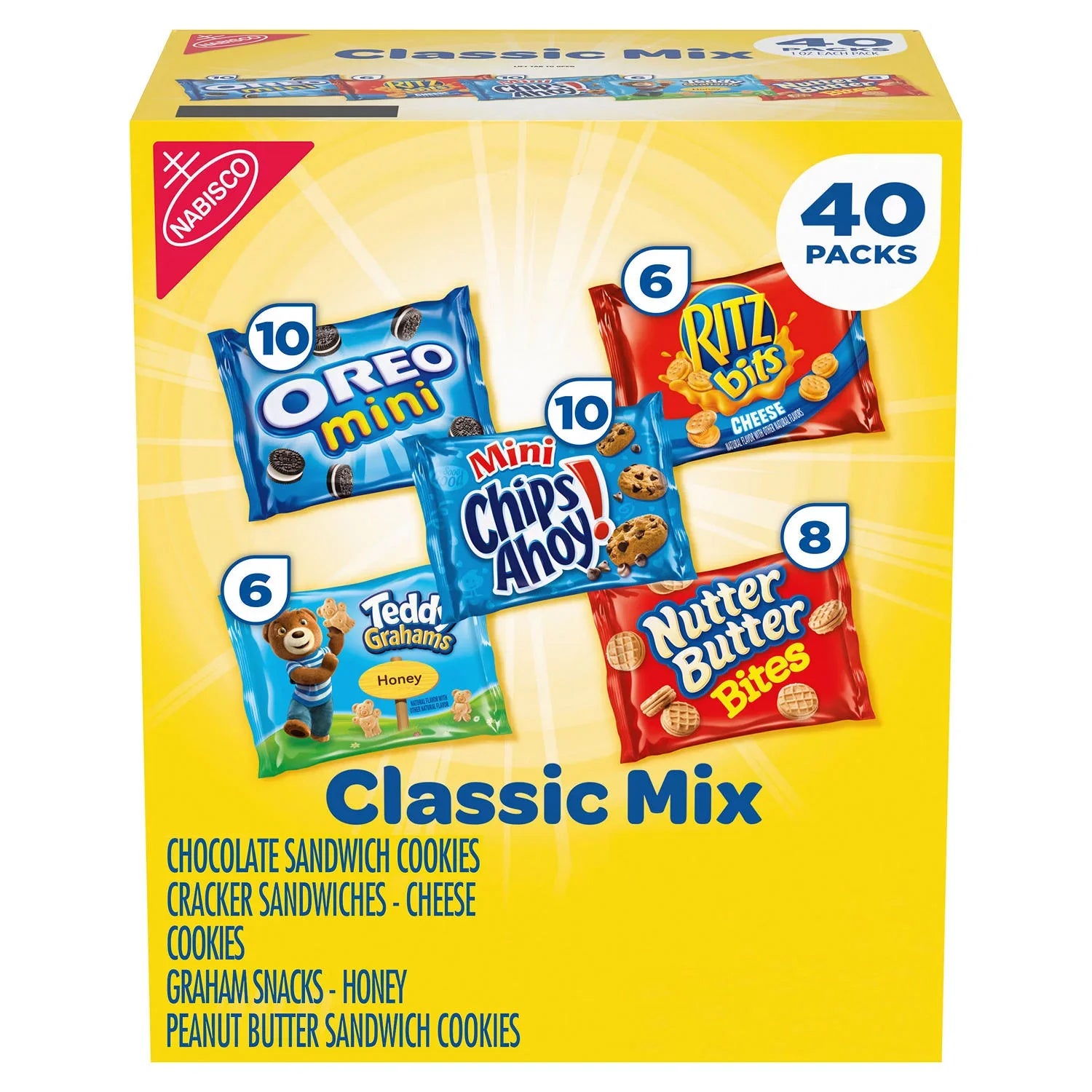 Paquete variado de Nabisco Classic Mix, 40 unidades, 2 lb 8 oz