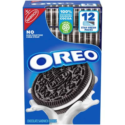 Galletas sándwich de chocolate Oreo, paquete de 12, 3 libras y 14 onzas