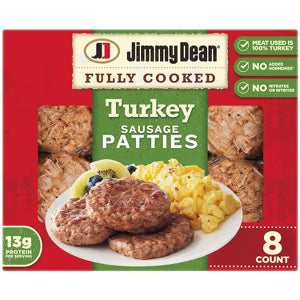Jimmy Dean Fully Cooked Turkey Sausage Patties, 8 ct – 9.6 oz