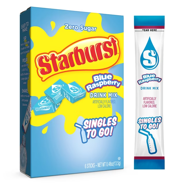 Starburst Blue Raspberry Drink Mix, 6 ct – 0.8 oz