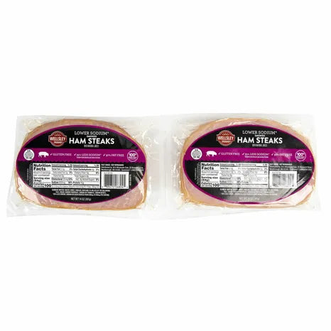 Wellsley Farms Low Sodium Ham Steaks, 2 pk – 1.75 lbs (28 oz)