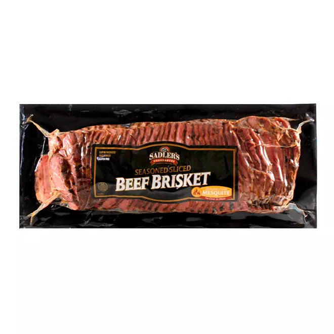 Sadler’s Smokehouse Mesquite Smoked Sliced Beef Brisket 2 Lbs (NEW BIGGER SIZE)