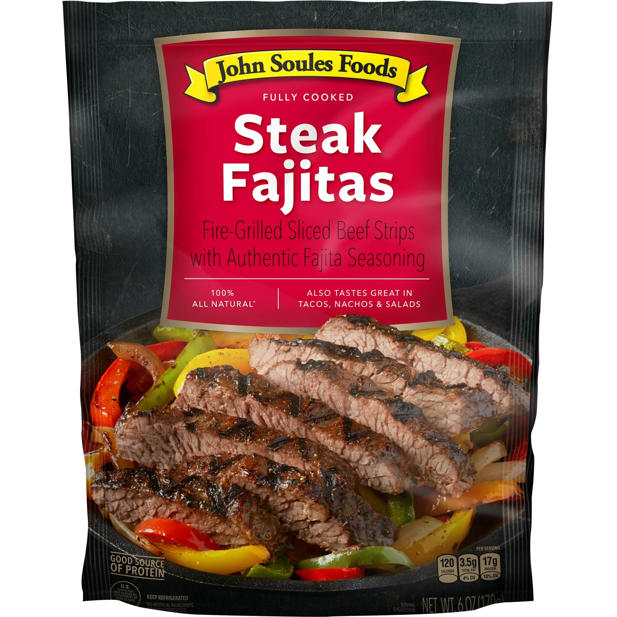 Tiras de carne de res para fajitas de John Soules Foods, 6 oz 