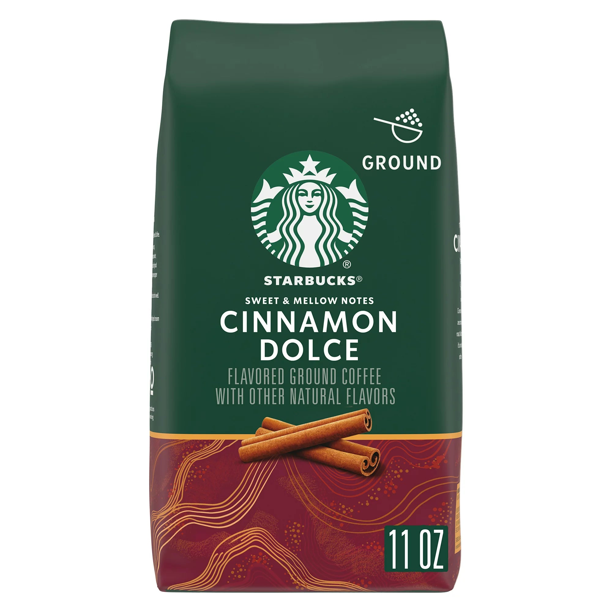 Café molido Starbucks Arabica Beans Cinnamon Dolce, tostado ligero 