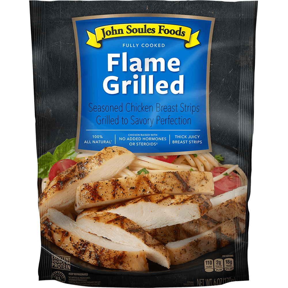 John Soules Foods Flame Grilled Chicken Breast Strips, 8oz