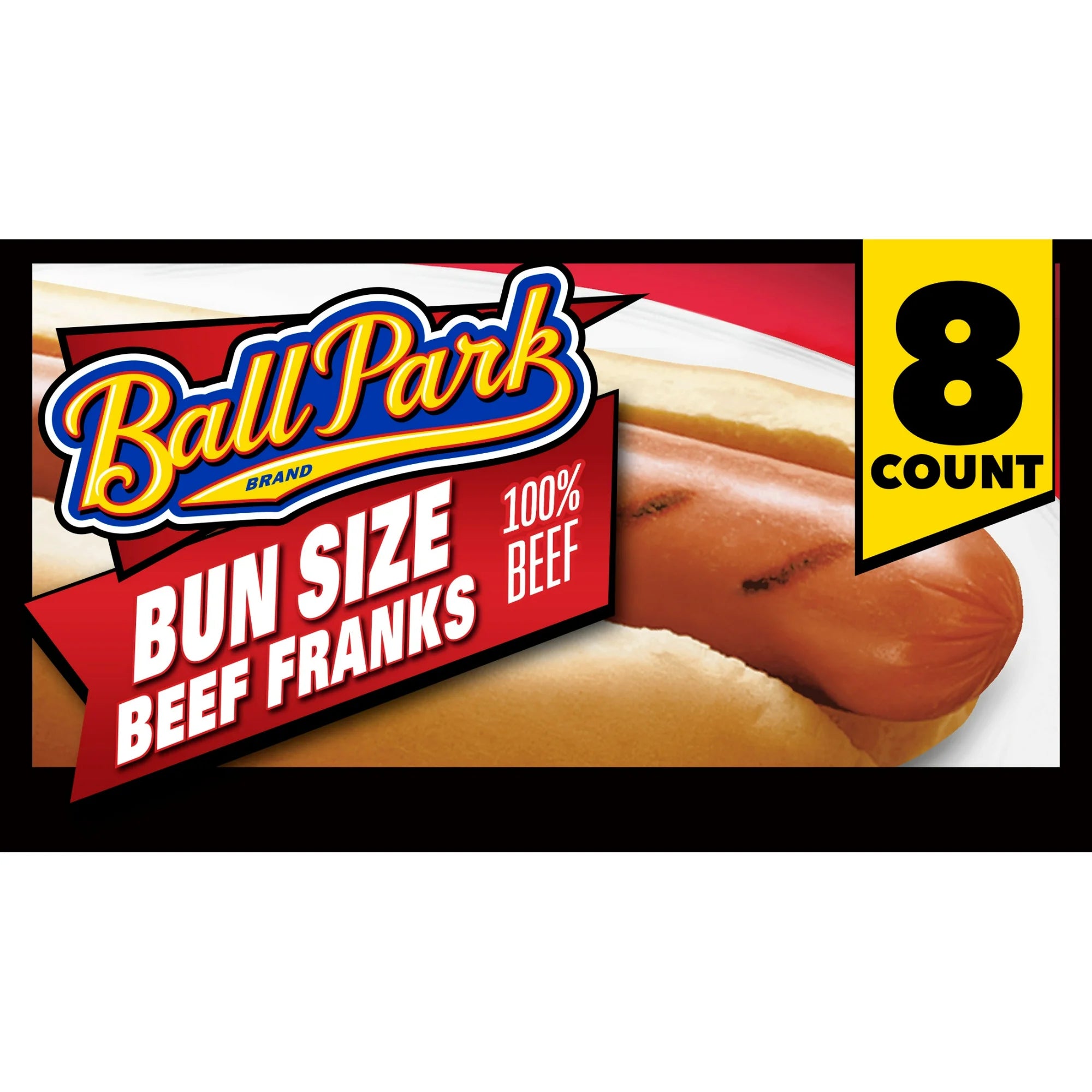 Ball Park Bun Length Beef Hot Dogs, 8 Count 16 oz