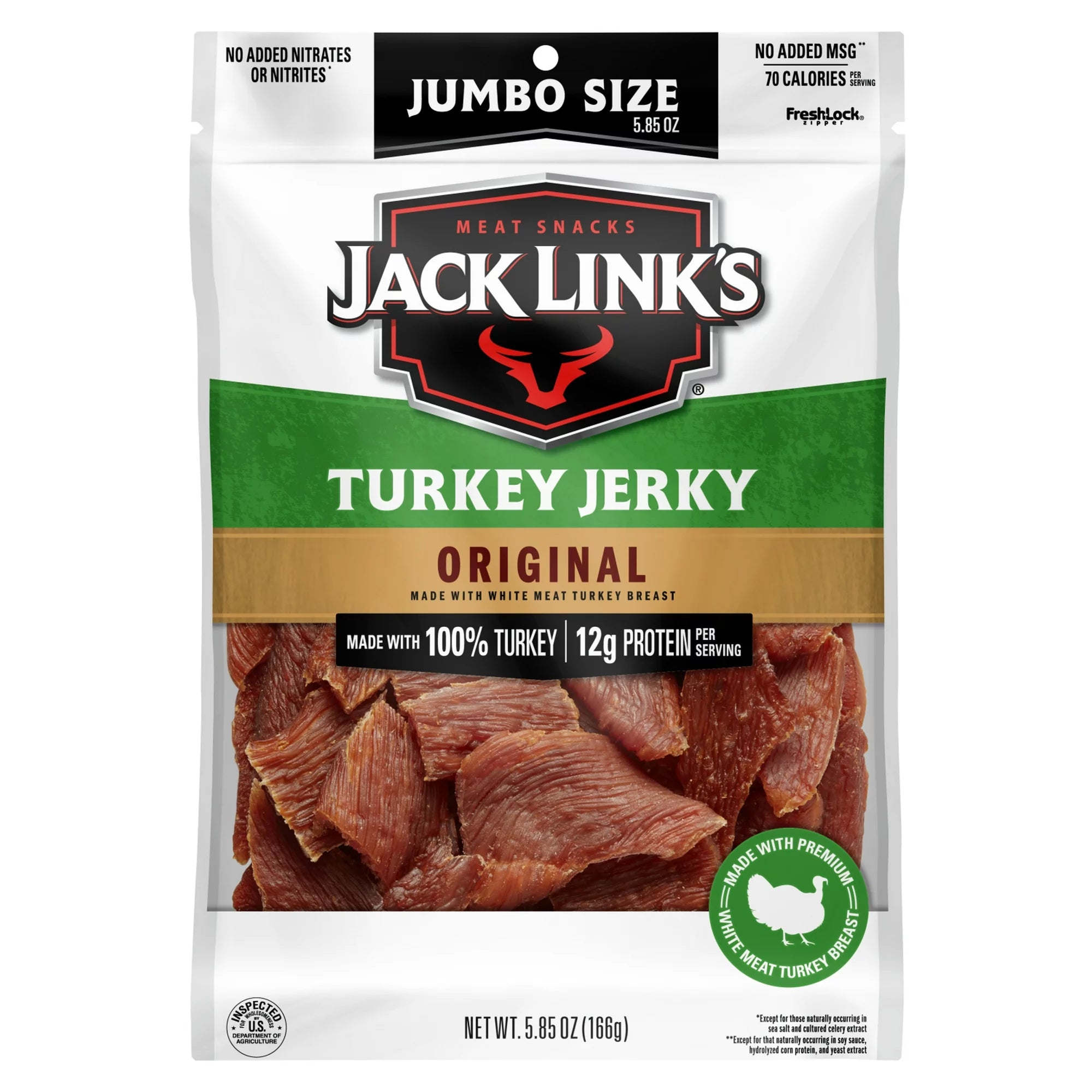 Bocadillos de carne seca de pavo originales de Jack Link, 5,85 oz 