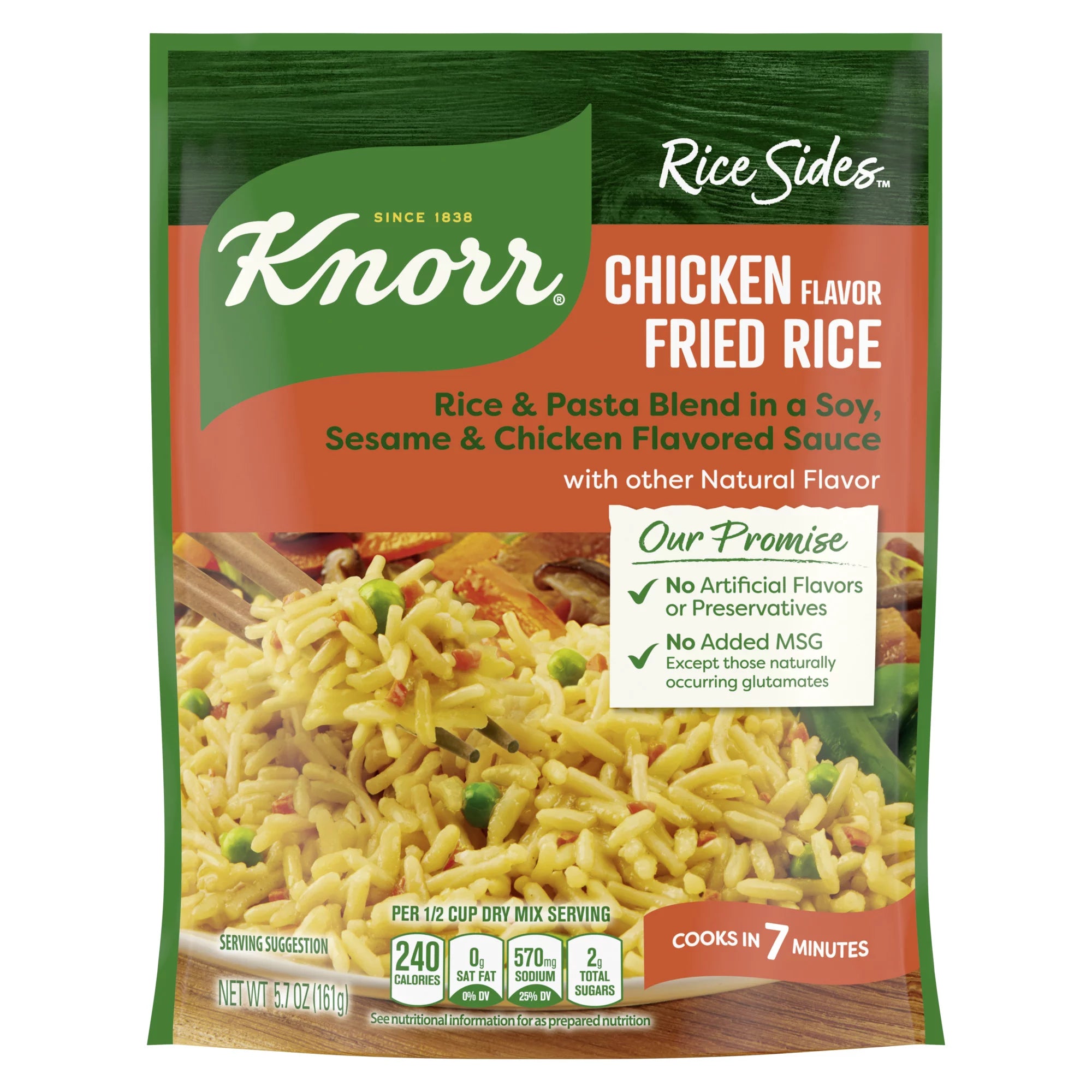 Knorr Rice Sides Mezcla de arroz frito con pollo, arroz y pasta, 5,7 oz 