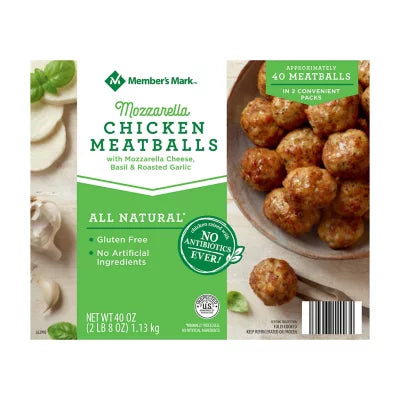 ALBÓNDIGAS DE POLLO CON MOZZARELLA Y MARCA DEL MIEMBRO