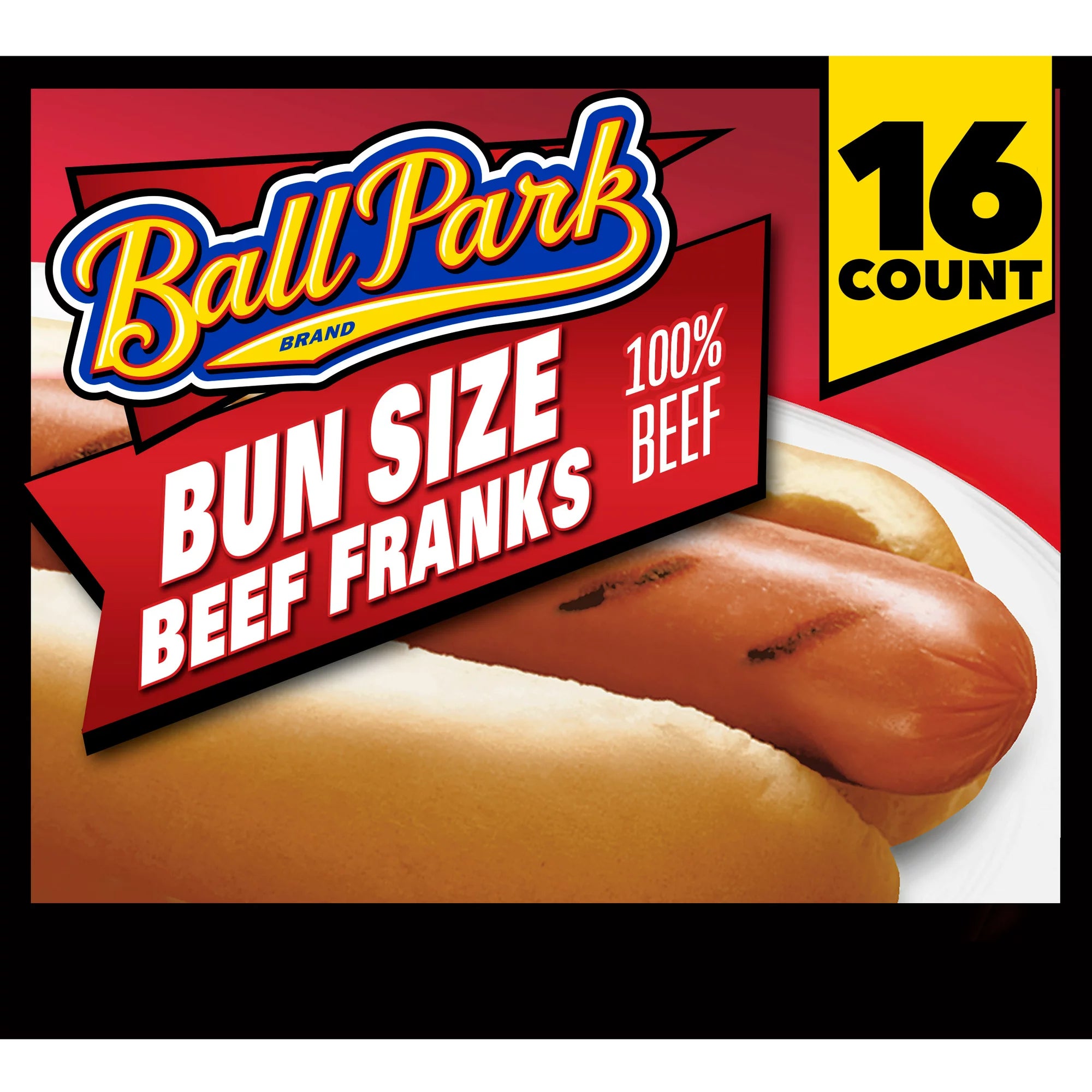 Ball Park Bun Length Beef Hot Dogs, 16 Count 30 oz