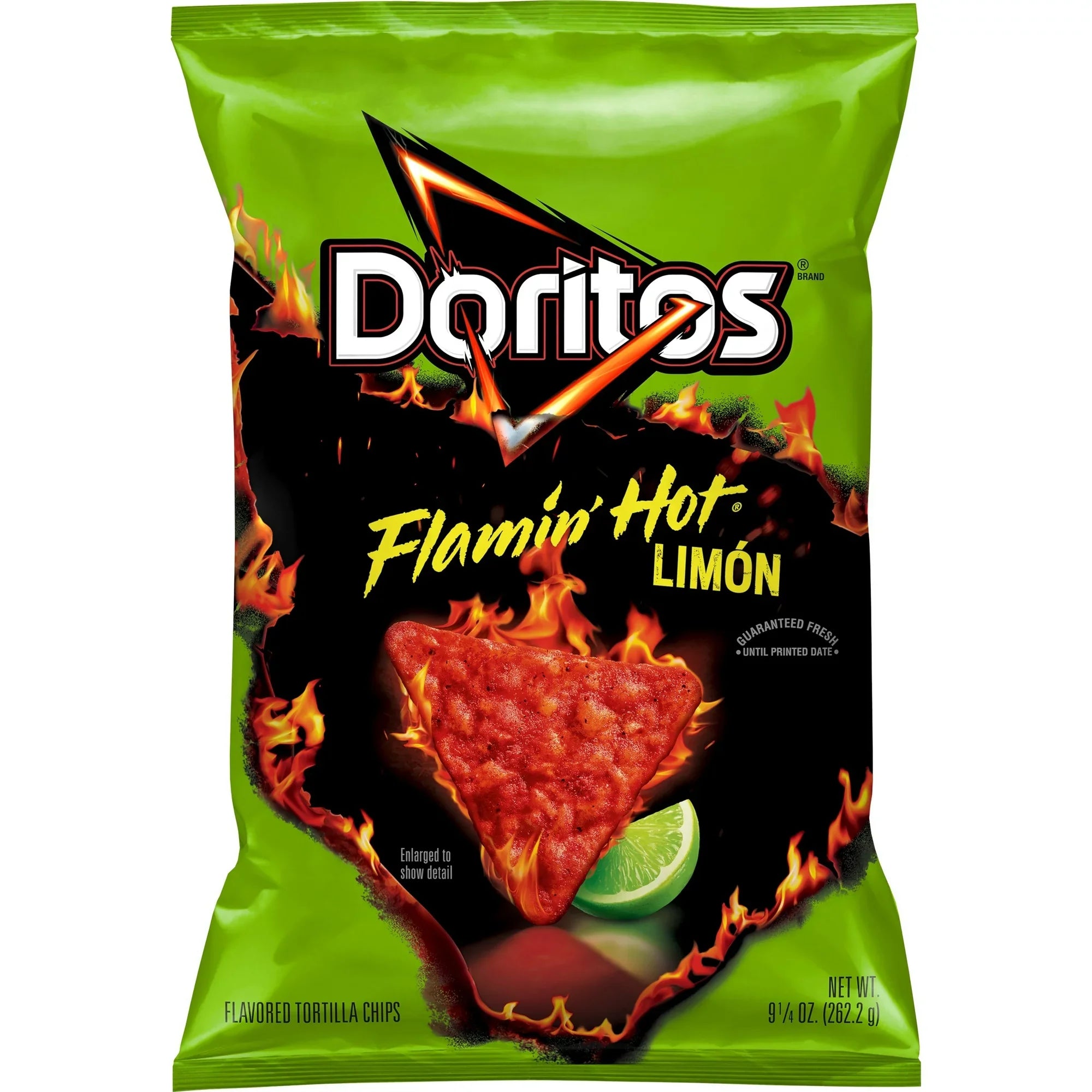 Chips de tortilla sabor Doritos Flamin' Hot Limon 9.25 oz