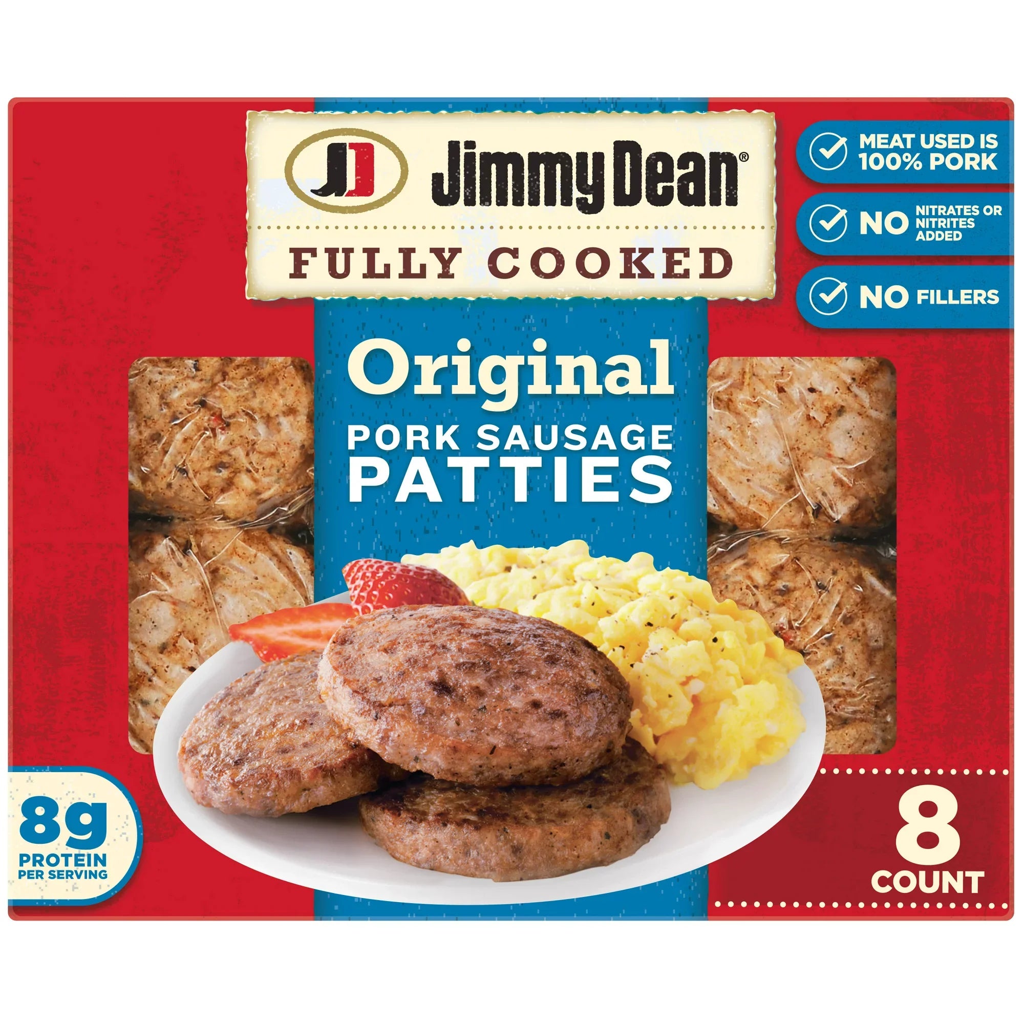 Hamburguesas de salchicha de cerdo originales totalmente cocidas de Jimmy Dean, 9,6 oz