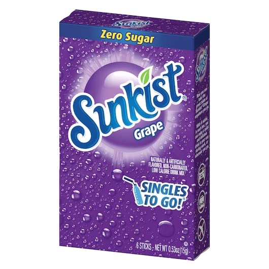 Mezcla para bebidas Sunkist Singles to Go Grape 